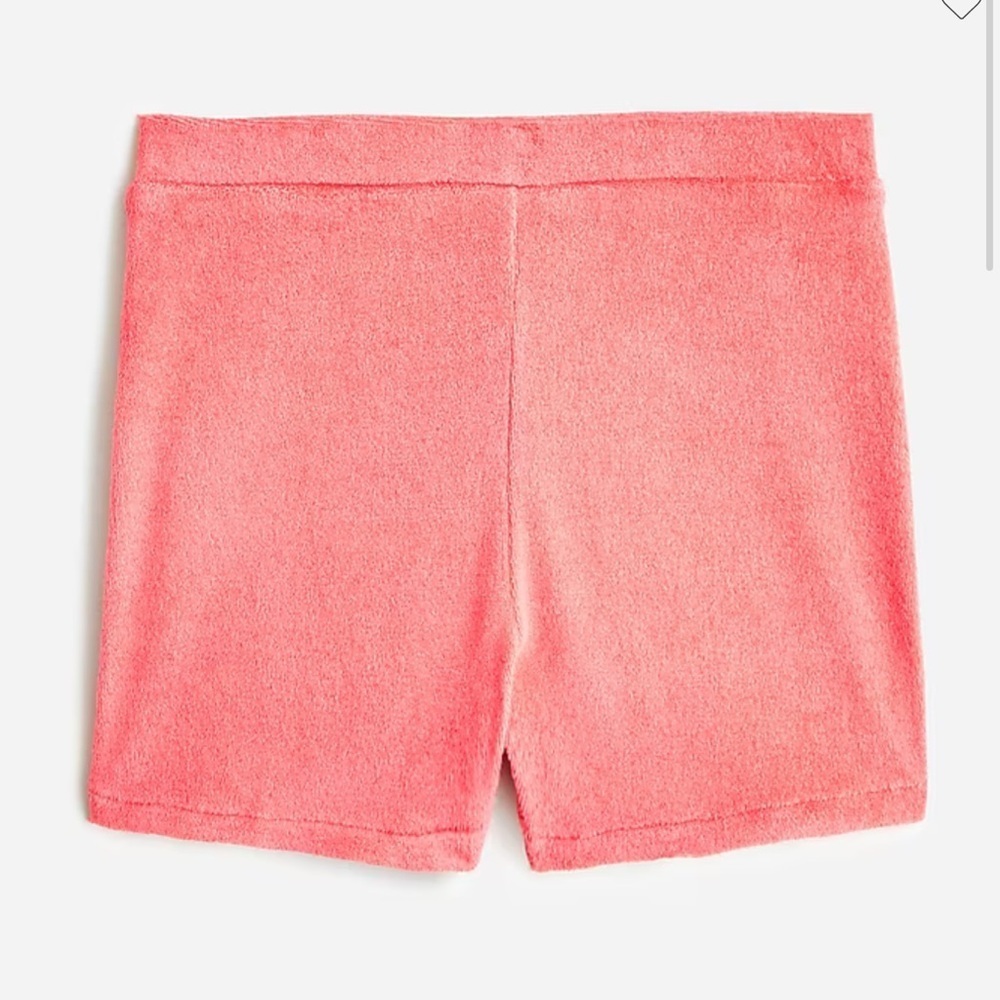 J Crew Mini Swim Shorts in Terry NWOT sz L coral
